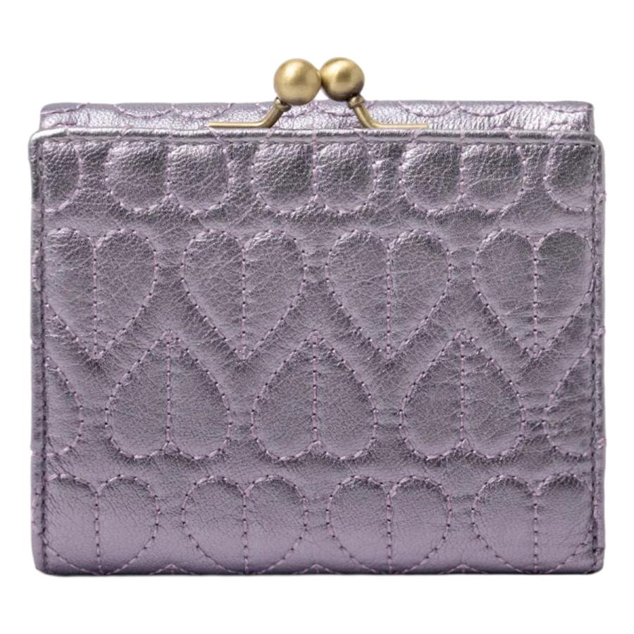 りり　ANNA SUI ブルー キルティング財布 ANNA SUI（アナスイ） 二つ折り財布 ガマ口 本革 レディース