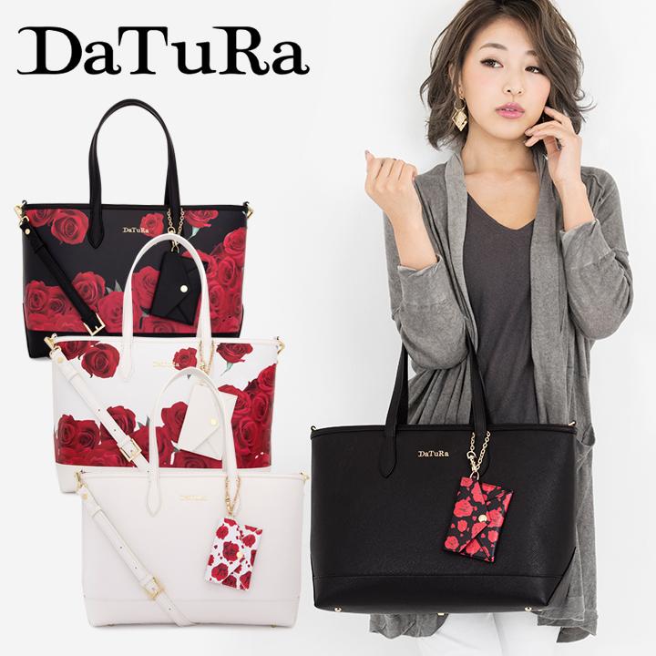 ダチュラ DaTuRa トートバッグ DTR-954 DTR-955  2WAY ショルダーバッグ ローズ柄 花柄 プリント レディース｜richard