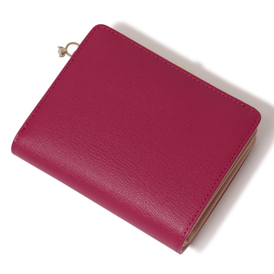 未使用 JILL STUART 2つ折り財布 レッド チャーム付き シボ革 未使用 JILL STUART 2つ折り財布 レッド チャーム付き シボ革 未