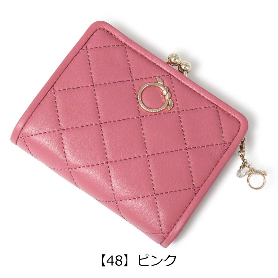 ジルスチュアート 二つ折り財布 がま口 本革 レザー 牛革 レディース