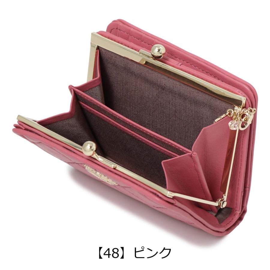 ジルスチュアート 二つ折り財布 がま口 本革 レザー 牛革 レディース