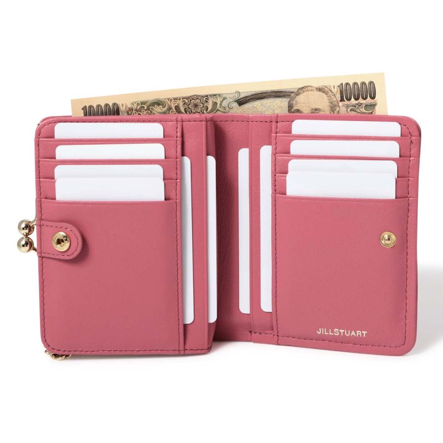 ジルスチュアート 二つ折り財布 がま口 本革 レザー 牛革 レディース