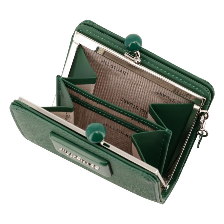 新品★ジルスチュアート★JILLSTUARTアンティークがま口折り財布★グリーン JILL STUART ジルスチュアート 二つ折り財布 がま口 本革
