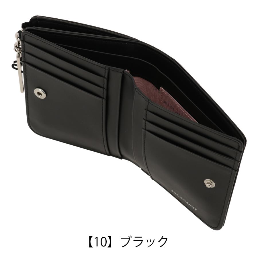 ジルバイジルスチュアート美品  黒 レザー JILL STUART（ジルスチュアート） 二つ折り財布 本革 レディース