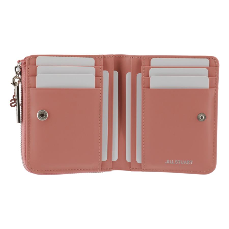 未使用 JILL STUART 2つ折り財布 レッド チャーム付き シボ革 未使用 JILL STUART 2つ折り財布 レッド チャーム付き シボ革 未使用