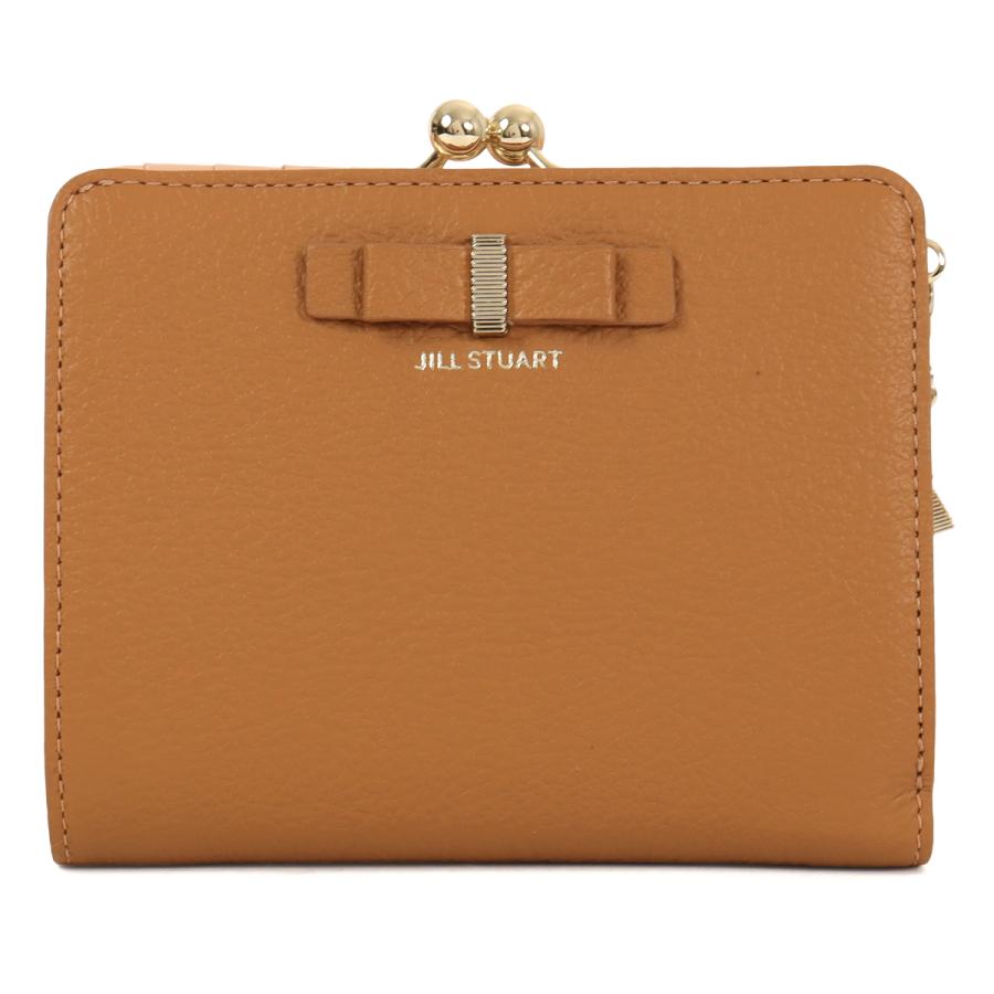 新品未使用 ジルスチュアート 二つ折り財布 がま口 リボン　黒 JILL STUART（ジルスチュアート） 二つ折り財布 本革 がま口