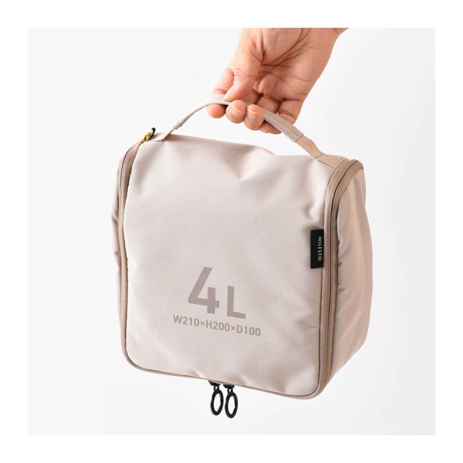ミレスト トラベルバッグ ポーチ ユーティリティ 洗面用具 収納 メンズ レディース MLS908 MILESTO UTILITY バスルームオーガナイザー 4L ハンギング 化粧品 | MILESTO | 08