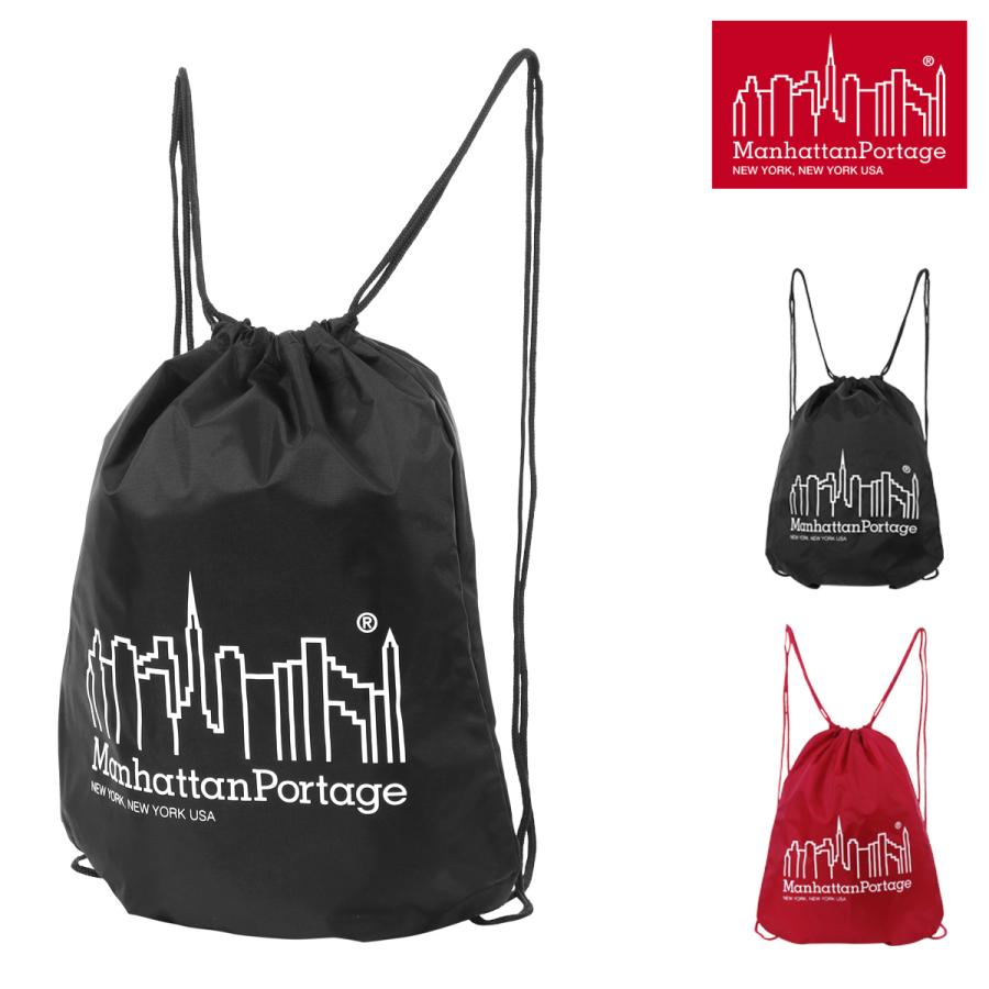   ブラック/レッド 巾着型リュック Manhattan Portage（マンハッタンポーテージ） 巾着バッグ