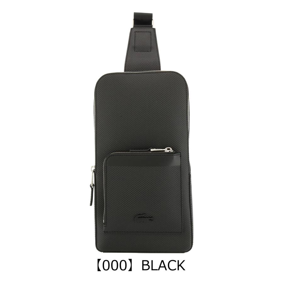 LACOSTE ブラック ボディバッグ　レザー　ブラック　ショルダーバック LACOSTE（ラコステ） ボディバッグ CHANTACO NH3633C 本革 メンズ ワン