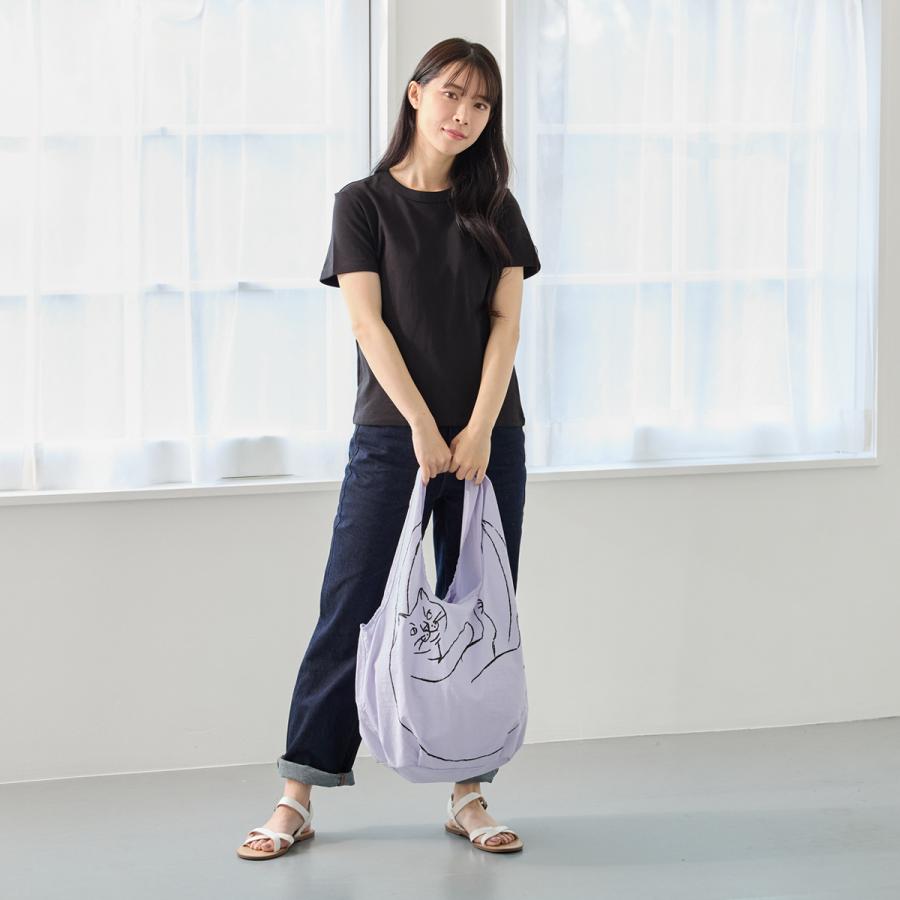 ルートート トートバッグ 折りたためる 猫 ネコ レディース 3543 ROOTOTE EU.RS.ブラサガリネコ-B パッカブル エコバッグ サブバッグ 軽量 大容量 | ROOTOTE | 12
