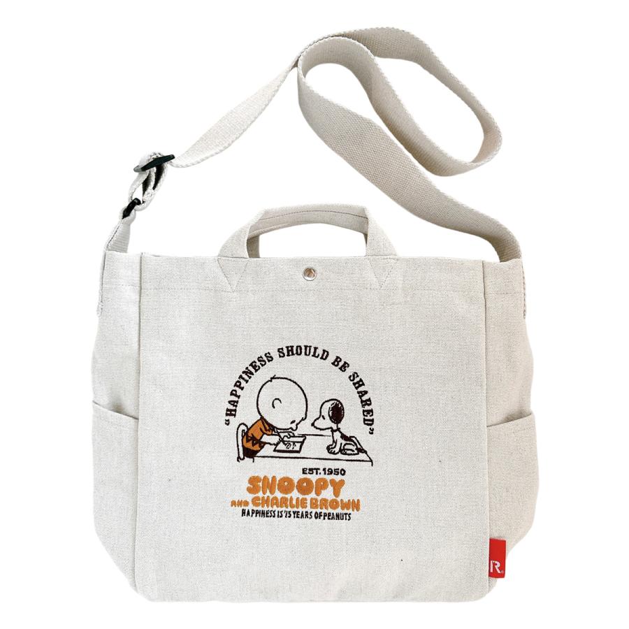 スヌーピー ピーナッツ ルートート トートバッグ 2WAY A4 ショルダーバッグ 8467 PEANUTS ROOTOTE IP.ミディアム.2WAY.ピーナッツ-0X リサイクルコットン | ROOTOTE | 04