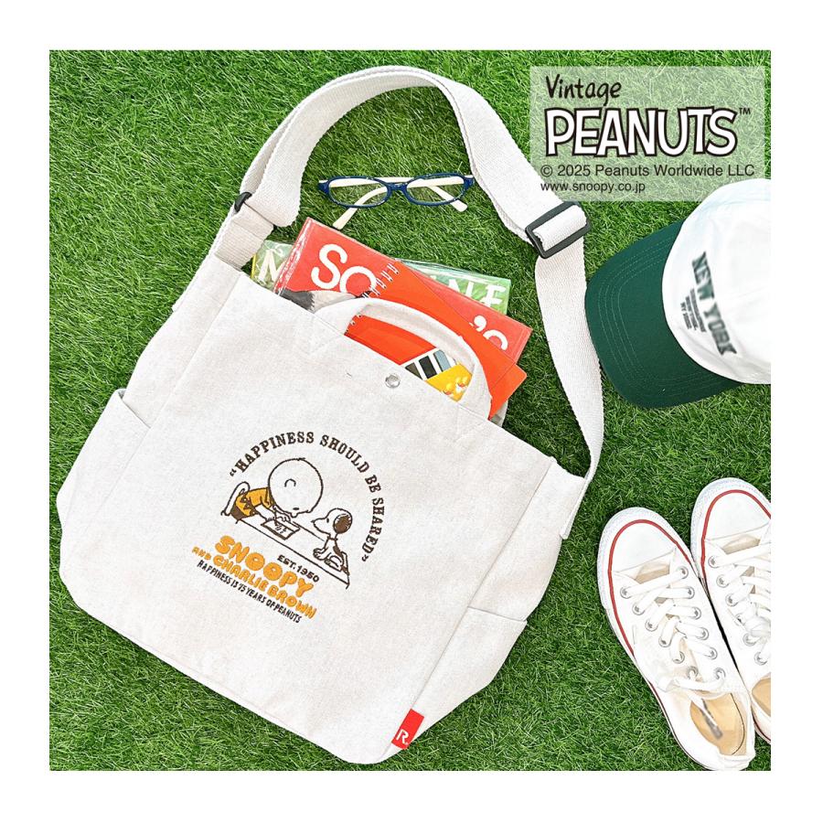 スヌーピー ピーナッツ ルートート トートバッグ 2WAY A4 ショルダーバッグ 8467 PEANUTS ROOTOTE IP.ミディアム.2WAY.ピーナッツ-0X リサイクルコットン | ROOTOTE | 06