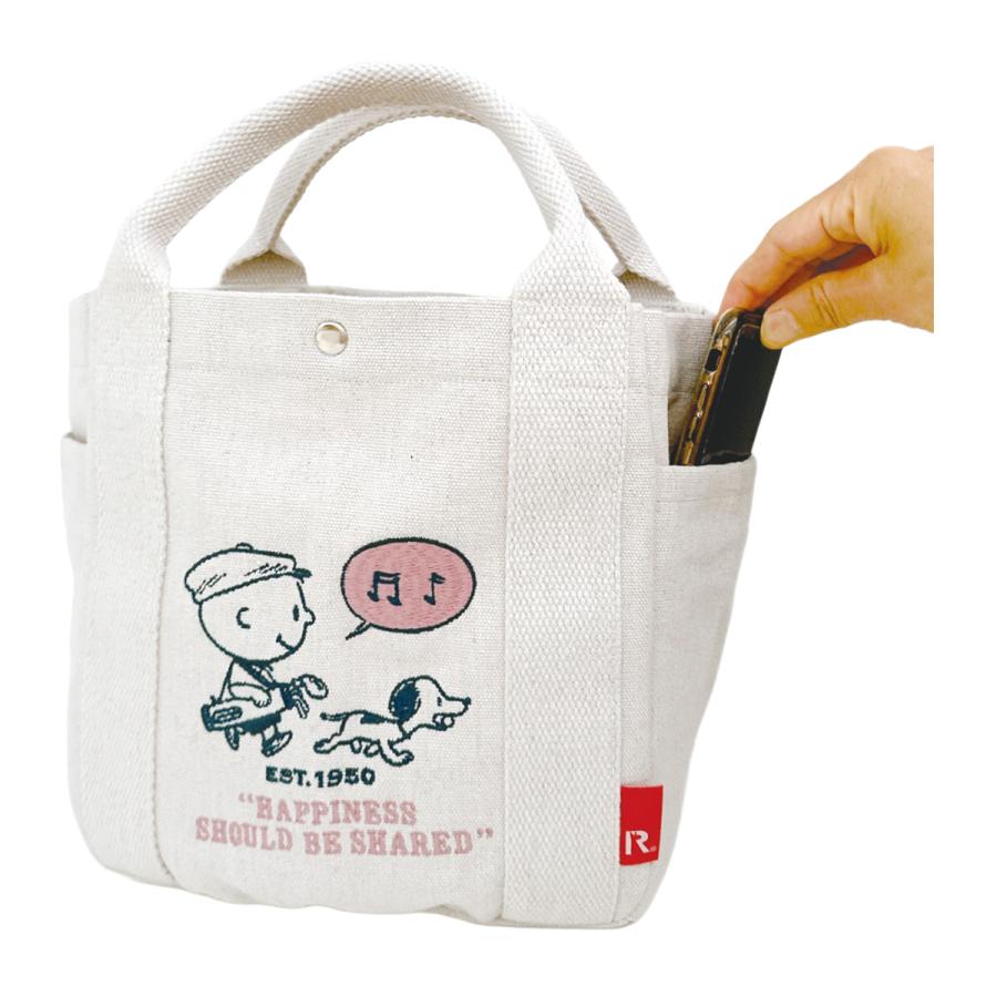 スヌーピー ピーナッツ ルートート トートバッグ ミニトート レディース 8468 PEANUTS ROOTOTE IP.デリ.ピーナッツ-0X リサイクルコットン ハンドバッグ | ROOTOTE | 05