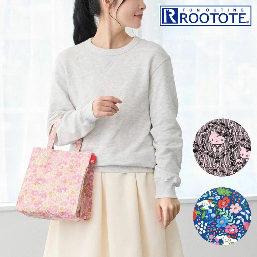 サンリオ ルートート ミニトート トートバッグ ハローキティ マイメロディー シナモロール レディース 8472 ROOTOTE 花柄 総柄 ラミネート加工 | ROOTOTE