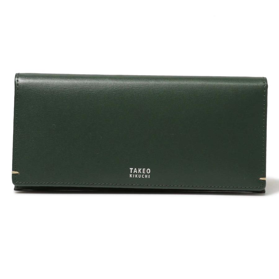 タケオキクチ　新品　メンズ　レザーウォレット(ブラウン/グリーン長) TAKEO KIKUCHI 【10%クーポン】 タケオキクチ 財布 長財布