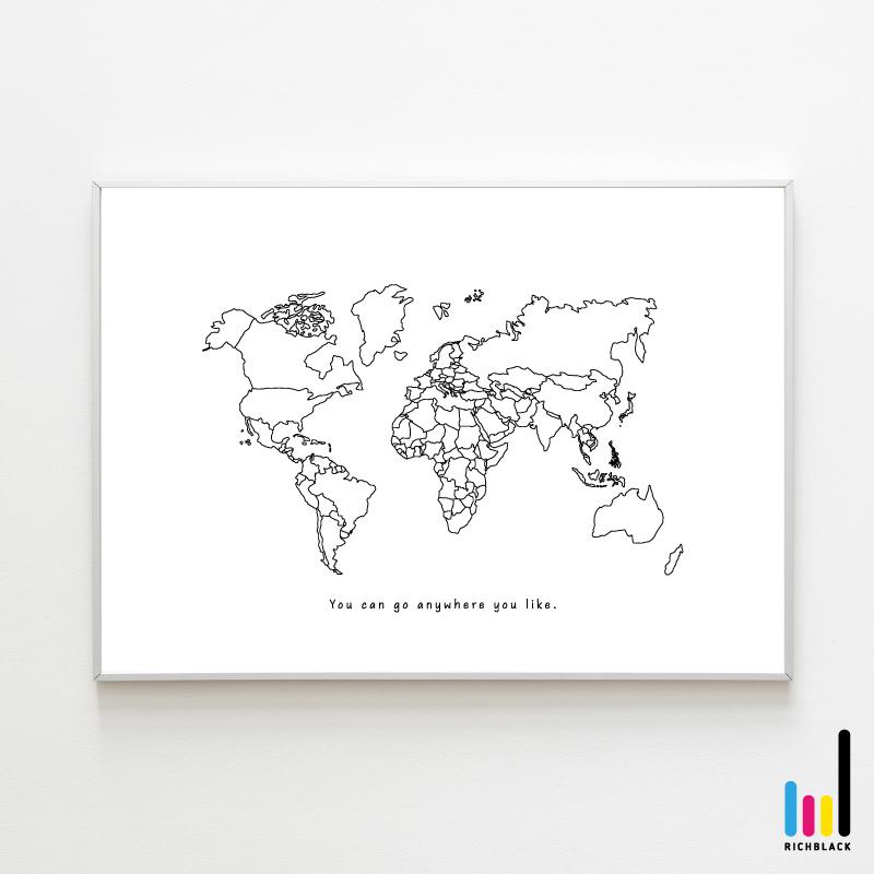 全4色 世界地図 モノクロ アート ポスター A1 Yneyoblcnd インテリア雑貨 Www Robotnature Com