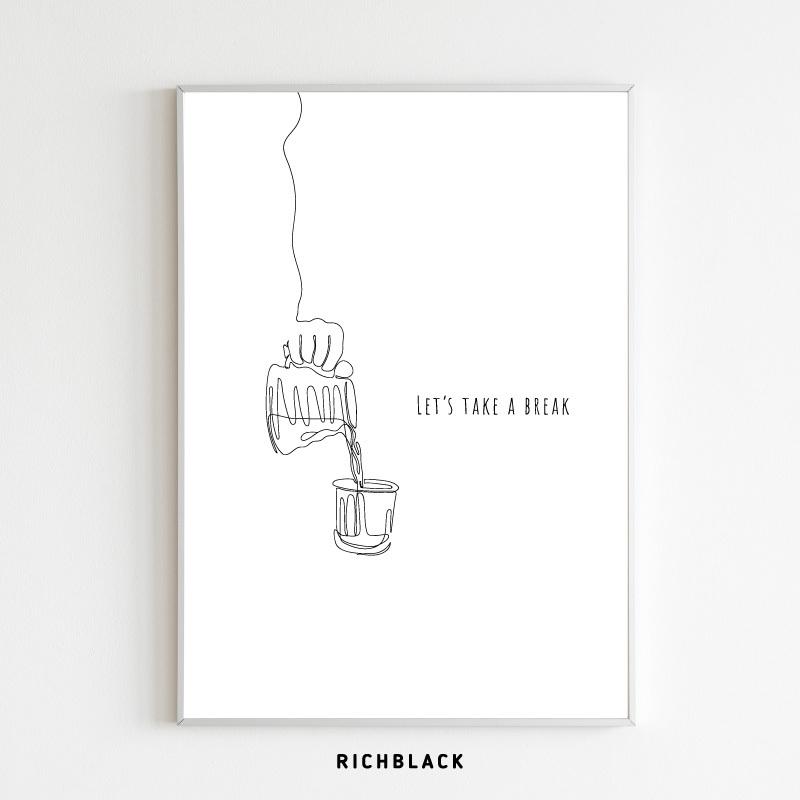 休憩しよう 線画 ポスター A1 韓国風 韓国 インテリア 一筆書き 抽象画 ラインアート Rb0296 1a1 Richblack 通販 Yahoo ショッピング