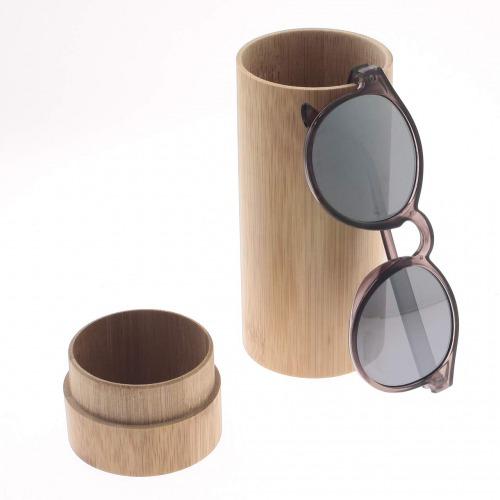 森の紙 天然木 竹 おしゃれ メガネケース メガネクロス1枚付 眼鏡 収納 ウッド バンブー 筒型 デスクトップ めがね プチギフト 木製品 最前線の