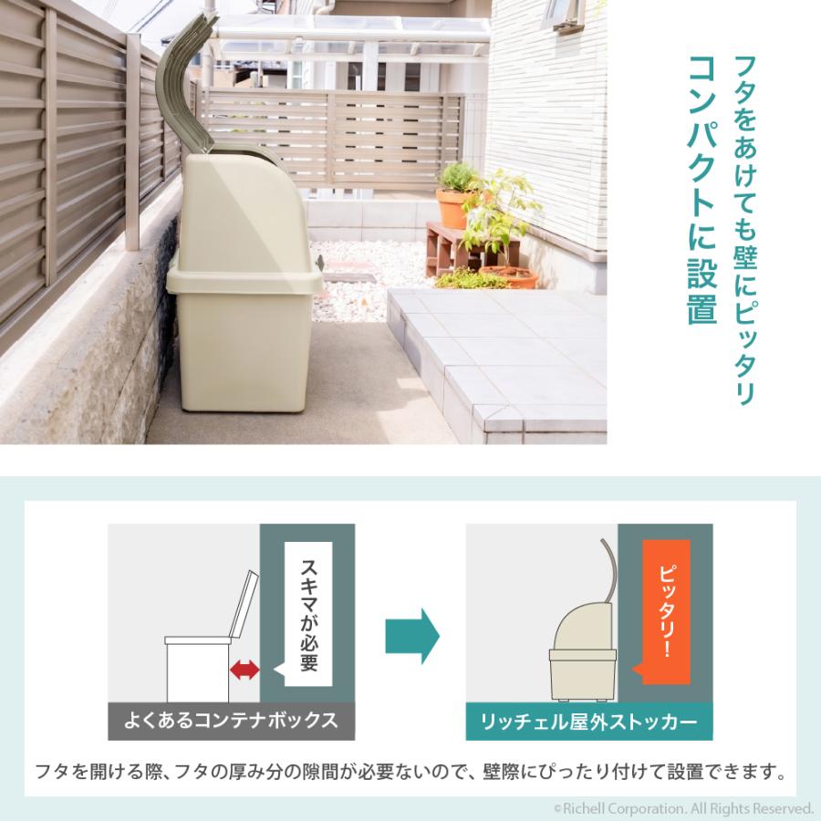 【配送区分R1】ゴミ箱 屋外 大容量 屋外ストッカー N220C リッチェル 220L 大型 ダストボックス 分部 収納庫 保管庫 | リッチェル | 03