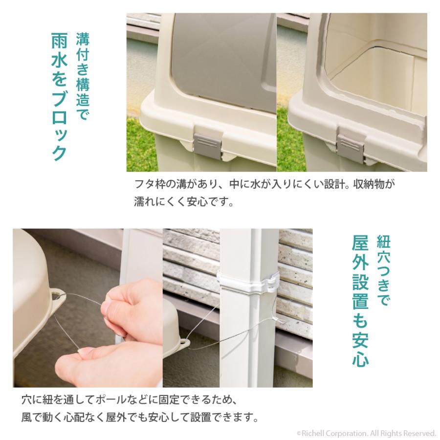 【配送区分R1】ゴミ箱 屋外 大容量 屋外ストッカー N220C リッチェル 220L 大型 ダストボックス 分部 収納庫 保管庫 | リッチェル | 04