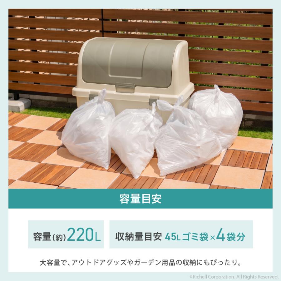 【配送区分R1】ゴミ箱 屋外 大容量 屋外ストッカー N220C リッチェル 220L 大型 ダストボックス 分部 収納庫 保管庫 | リッチェル | 06