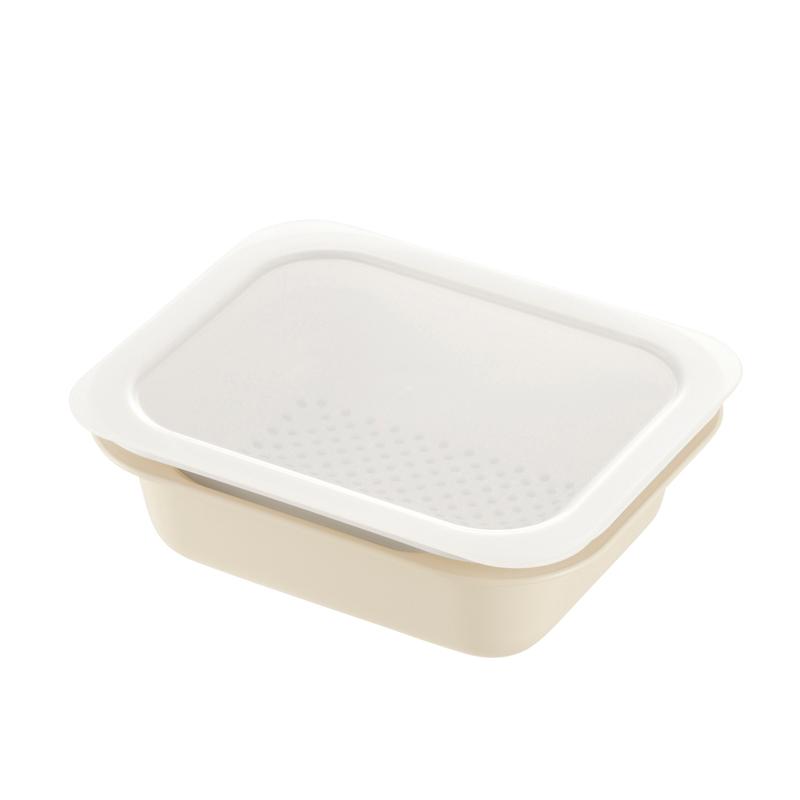 調理用ザル コランダー&バット レクタングル M フタ付 リッチェル ボウル 野菜 水切り 電子レンジ 調理器具 キッチン | リッチェル | 01