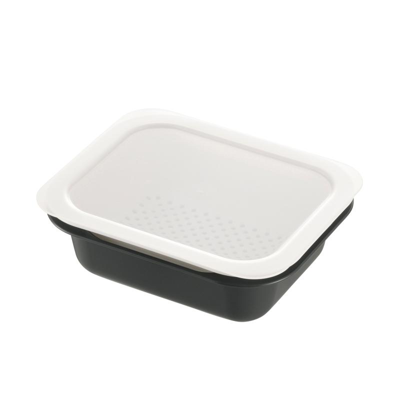 調理用ザル コランダー&バット レクタングル M フタ付 リッチェル ボウル 野菜 水切り 電子レンジ 調理器具 キッチン | リッチェル | 02