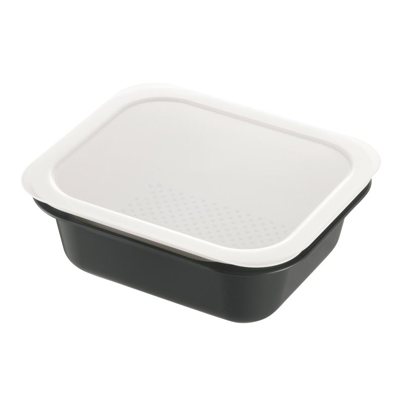 調理用ザル コランダー&バット レクタングル L フタ付 リッチェル ボウル 野菜 水切り 電子レンジ 調理器具 キッチン | リッチェル | 02