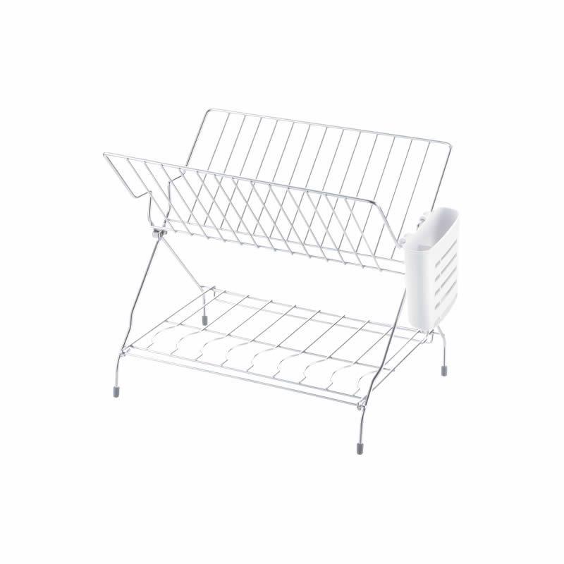 水切りラック シェリー たためる2段水切り リッチェル 水切りかご 折りたたみ シンク キッチン 台所 | リッチェル | 01