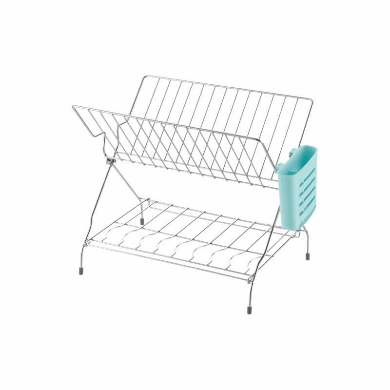水切りラック シェリー たためる2段水切り リッチェル 水切りかご 折りたたみ シンク キッチン 台所 | リッチェル | 02