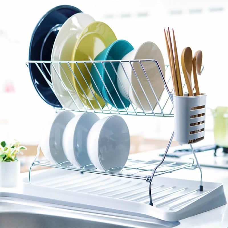 水切りラック シェリー たためる2段水切り リッチェル 水切りかご 折りたたみ シンク キッチン 台所 | リッチェル | 03