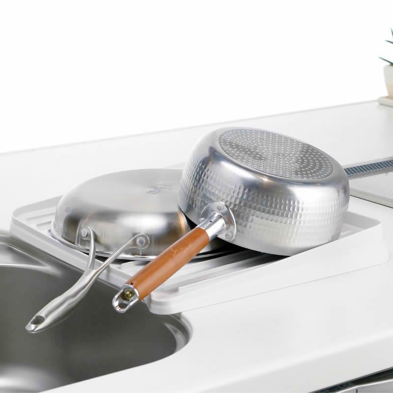 水切りトレー シェリー 排水トレー 止水栓付 S リッチェル 水切りトレイ 水切りマット シンク キッチン 台所 | リッチェル | 03