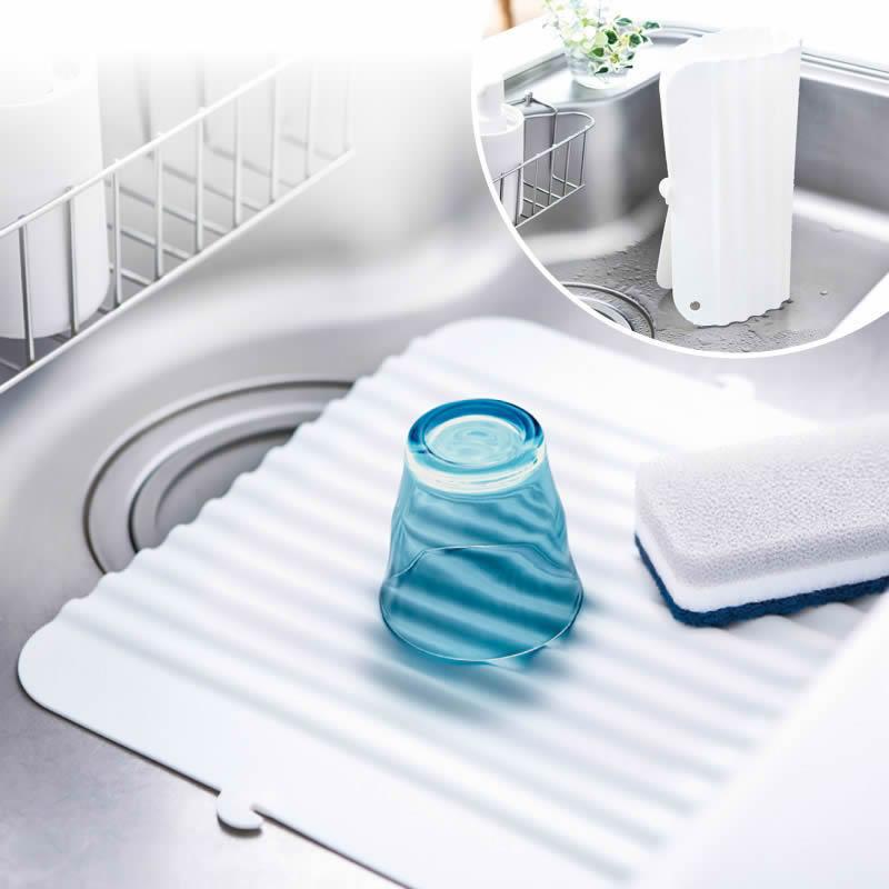 シンクマット シェリー 立てて乾かせるシリコーンシンクマット M リッチェル 流し台 シンク保護 滑り止め 傷防止 キッチン | リッチェル | 03