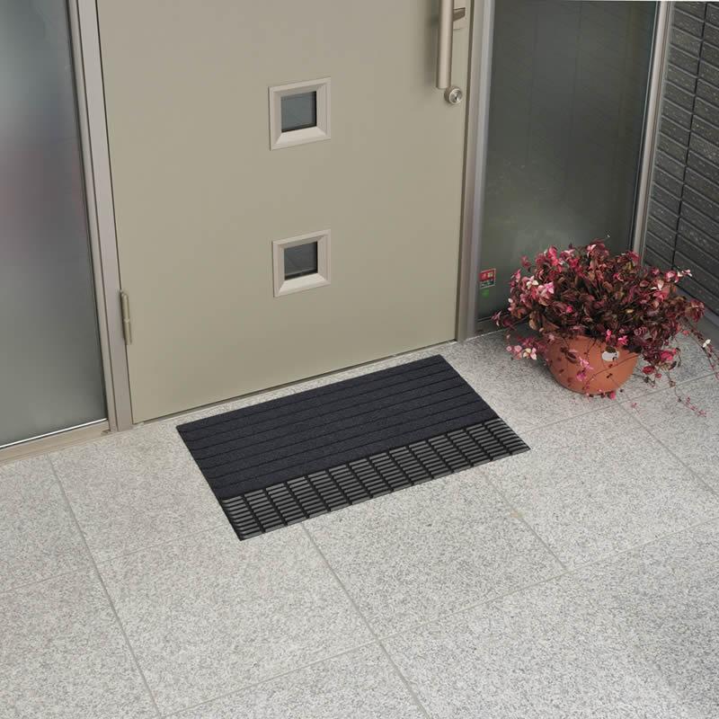 ドアマット 玄関スクエアマットM ストライプ柄 リッチェル 90×60cm 玄関マット 屋外 屋内 給水 泥落とし 滑り止め | リッチェル | 02