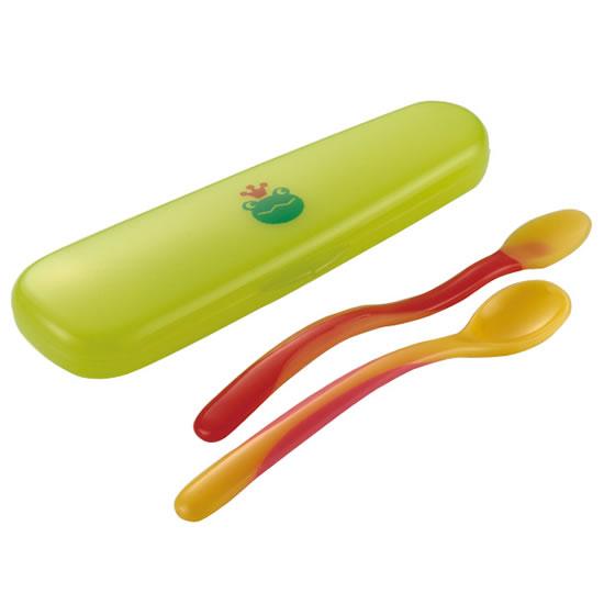 ベビー食器 離乳食 おでかけランチくん 離乳食スプーンセット(ケース付) リッチェル カトラリー 赤ちゃん ギフト 出産祝い | リッチェル | 01