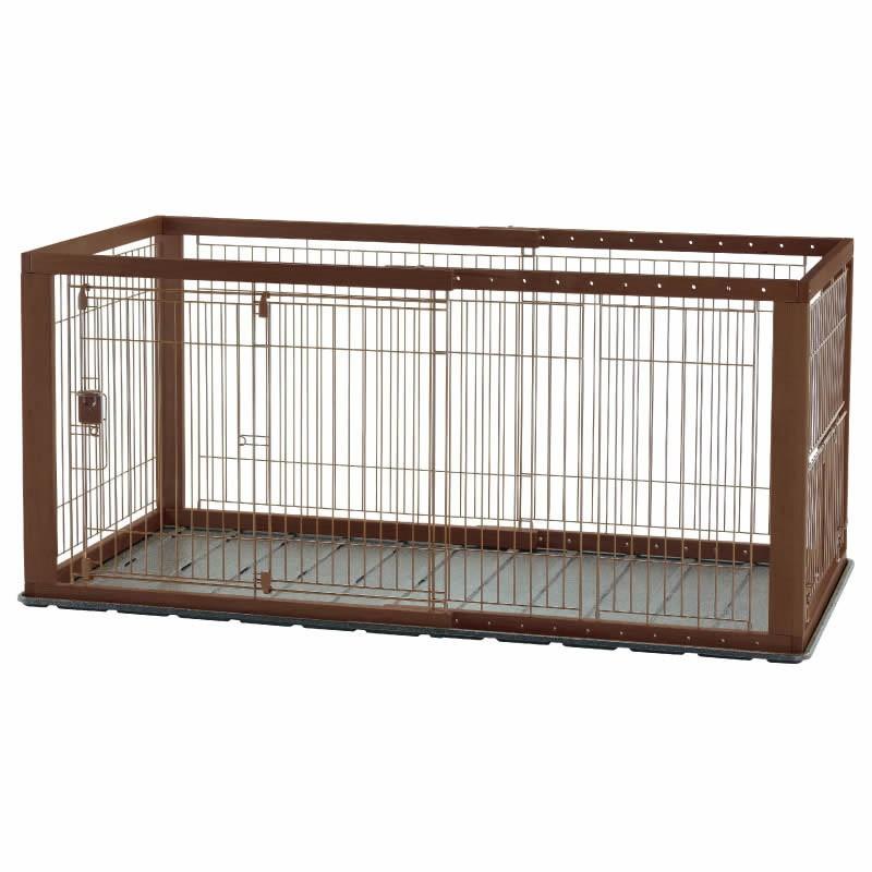 犬 ケージ 木製スライドペットサークル ワイド おしゃれ ゲージ  犬サークル 犬ケージ 室内 リッチェル | リッチェル | 01