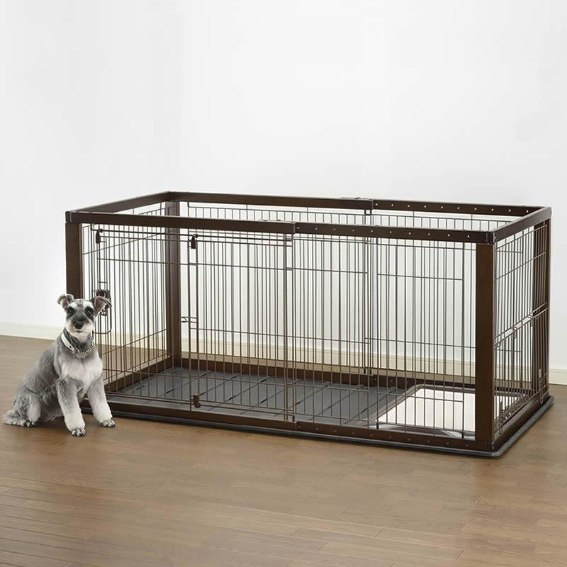 犬 ケージ 木製スライドペットサークル ワイド おしゃれ ゲージ  犬サークル 犬ケージ 室内 リッチェル | リッチェル | 03