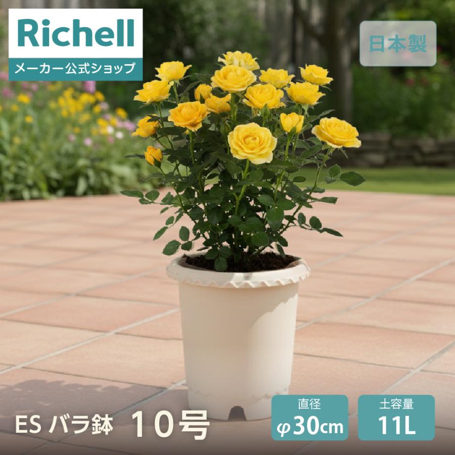 ES バラ鉢 10号 園芸 ガーデン ガーデニング 植木 鉢 ポット おしゃれ ボタニカル プラスチック クリスマスローズ 母の日 リッチェル公式ショップ Richell | リッチェル