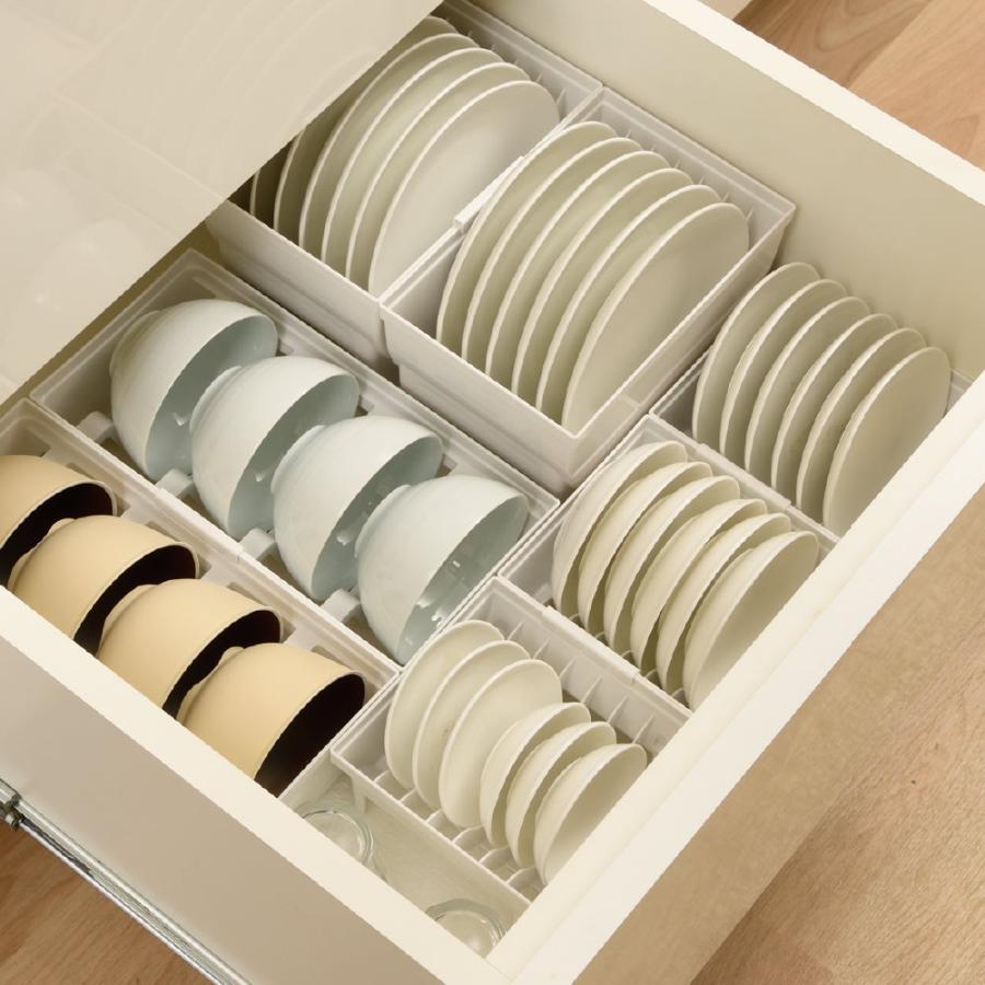 キッチン 収納 トトノ 引き出し用 ディッシュスタンドR ワイド リッチェル キッチン収納ケース 食器収納ケース お皿立て | リッチェル | 02