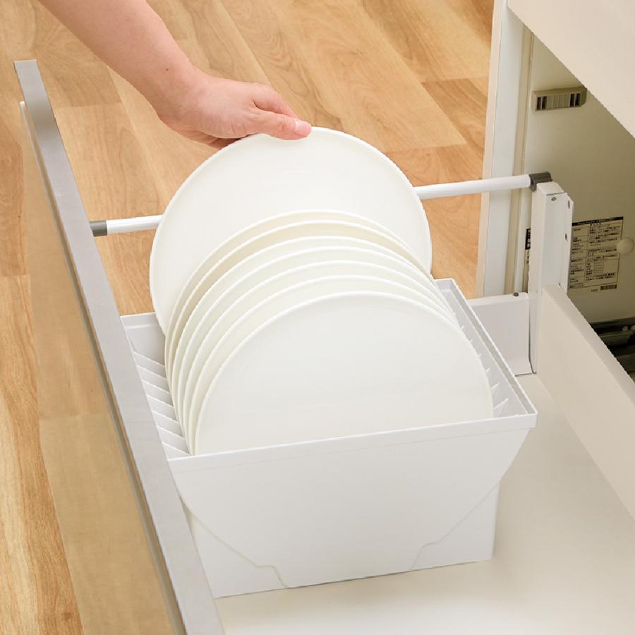 キッチン 収納 トトノ 引き出し用 ディッシュスタンドR ワイド リッチェル キッチン収納ケース 食器収納ケース お皿立て | リッチェル | 04