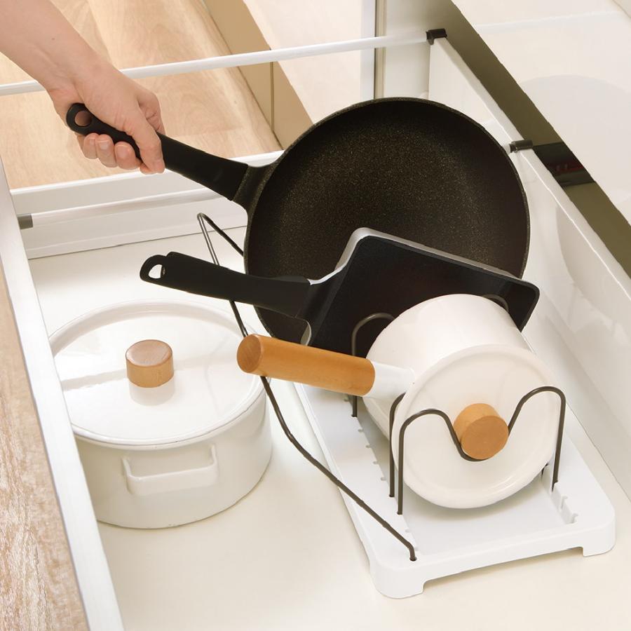 キッチン 収納 トトノ 引き出し用 鍋フライパンスタンドR リッチェル キッチン収納ケース 鍋立て フライパン立て | リッチェル | 04