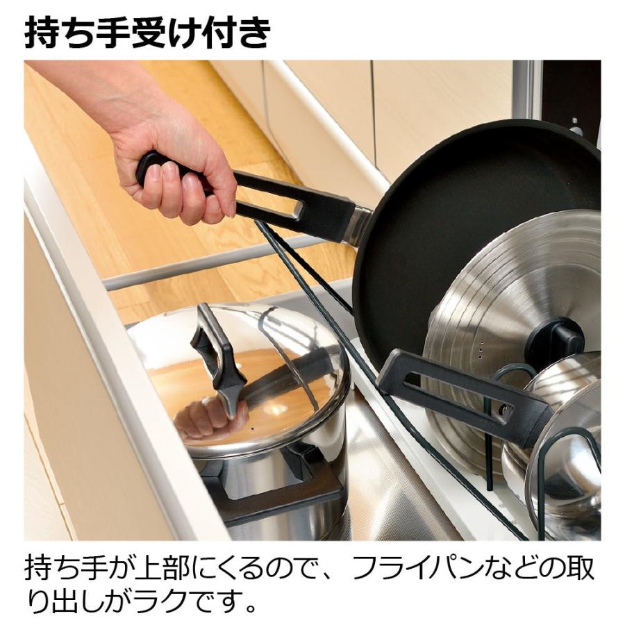 キッチン 収納 トトノ 引き出し用 鍋フライパンスタンドR リッチェル キッチン収納ケース 鍋立て フライパン立て | リッチェル | 06