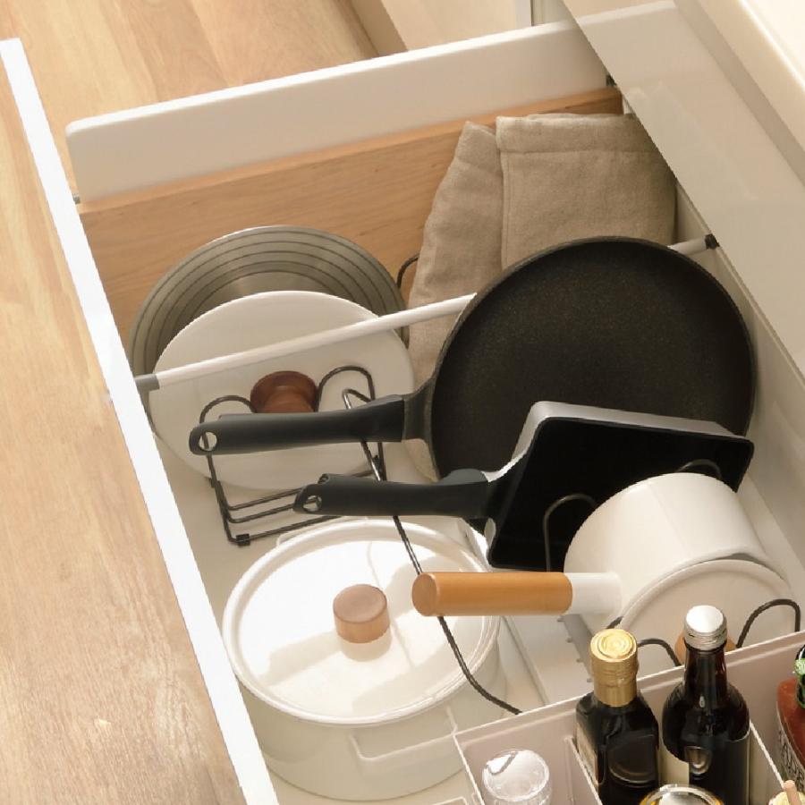 キッチン 収納 トトノ 引き出し用 鍋ふたスタンドR リッチェル キッチン収納ケース 鍋ふた立て | リッチェル | 02