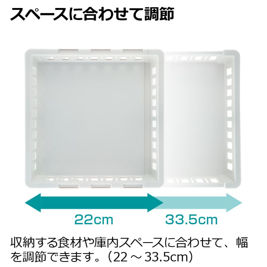キッチン 収納 トトノ 野菜・冷凍室用 伸縮ストッカー浅型 レギュラー リッチェル キッチン収納ケース 野菜収納ケース | リッチェル | 05