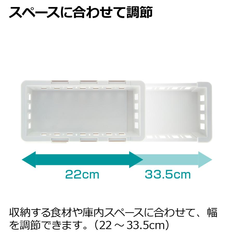 キッチン 収納 トトノ 野菜・冷凍室用 伸縮ストッカー浅型 スリム リッチェル キッチン収納ケース 野菜収納ケース | リッチェル | 05