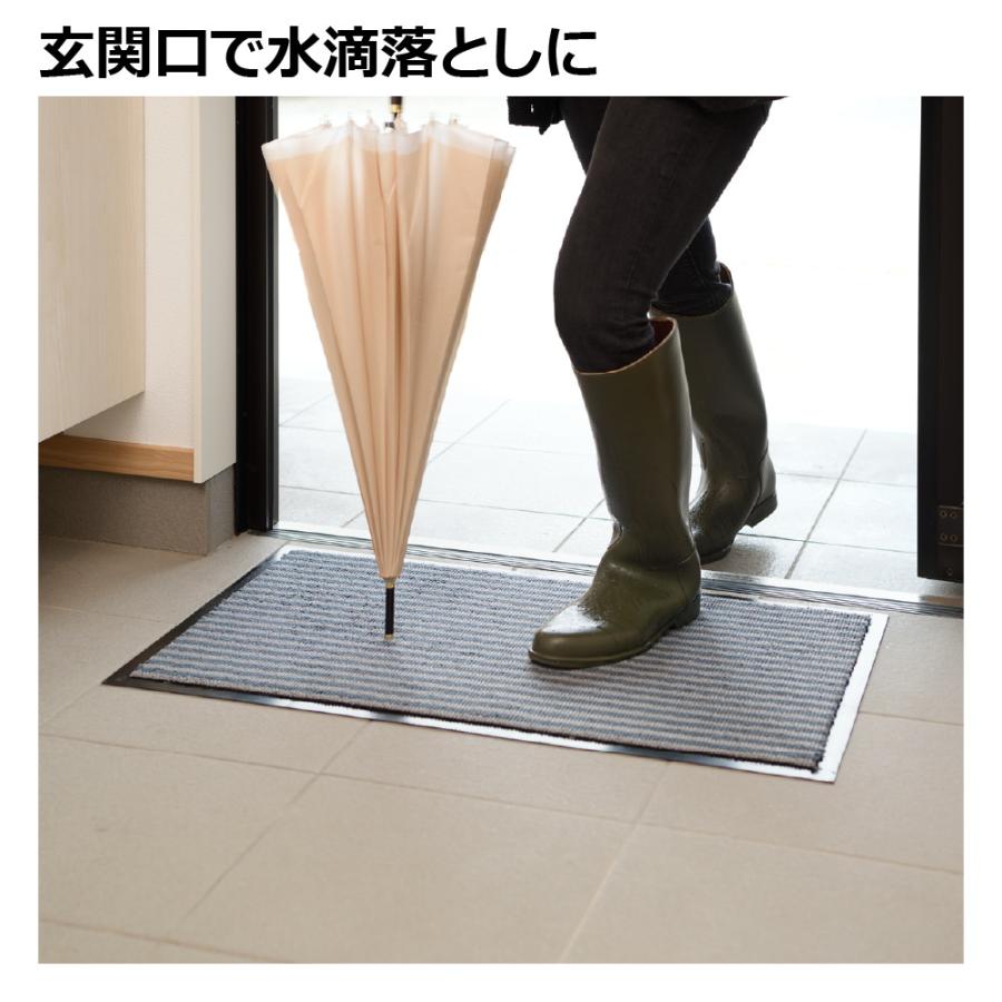 ドアマット 玄関吸水マット SS ボーダー柄 リッチェル 60×40cm 玄関マット 屋外 屋内 給水 泥落とし 滑り止め | リッチェル | 06