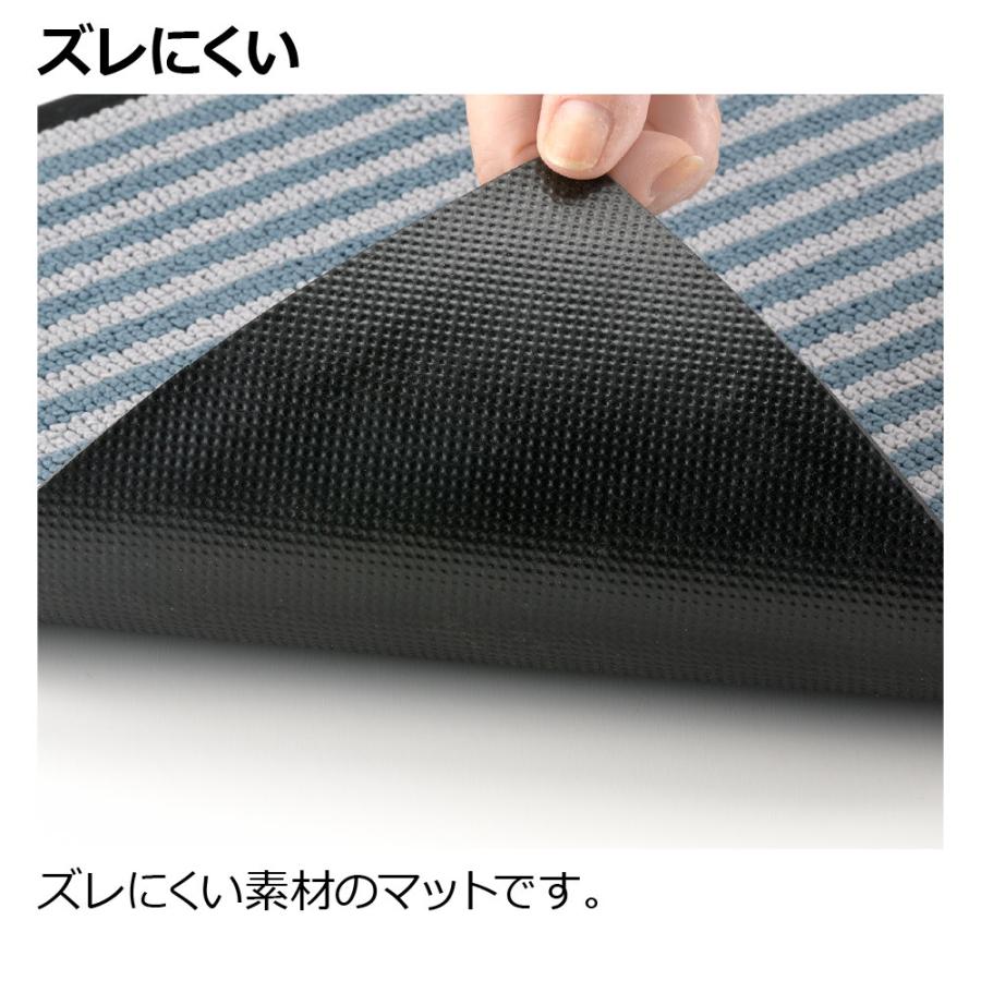 ドアマット 玄関吸水マット スリム ボーダー柄 リッチェル 70×30cm 玄関マット 屋外 屋内 給水 泥落とし 滑り止め | リッチェル | 08