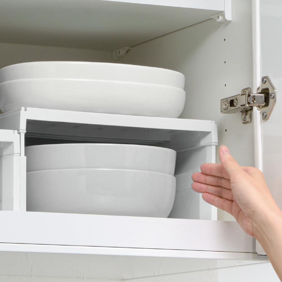 トトノ 吊り戸棚用 食器ストッカー ワイド 収納 totono 取っ手付き 収納ケース 収納カゴ 雑貨 台所整理 プラスチック リッチェル公式ショップ Richell | リッチェル | 01