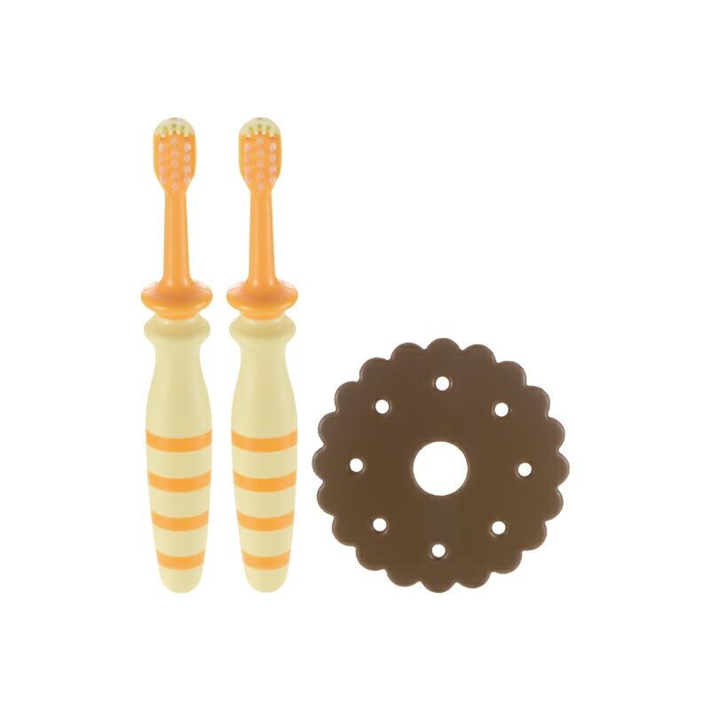 ベビー歯ブラシ トライ 奥歯ピカピカベビーハブラシ 2本入 リッチェル 乳歯 歯みがき 練習 トレーニング 赤ちゃん | リッチェル | 01