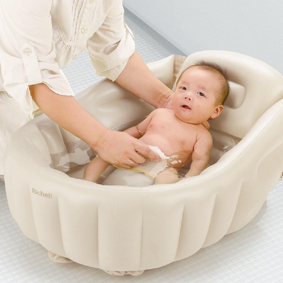 ベビーバス ふかふか ベビーバスK リッチェル 新生児 赤ちゃん お風呂 折りたたみ ギフト 出産祝い | リッチェル | 08